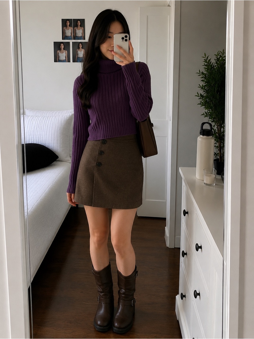 Aeropostale Purple Ribbed Turtleneck Sweater